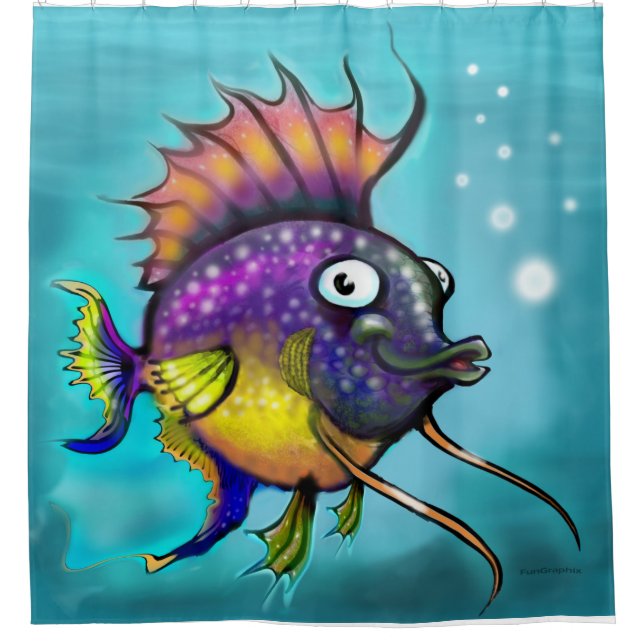 Cortina Para Box Peixe Arco-Íris (Frente)