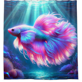 Cortina Para Box Peixe Betta Rosa