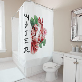 Cortina Para Box  Peixe Koi Roteiro Estilo Japonês Arte Oriental 