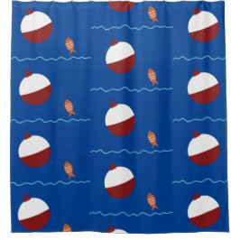 Cortina Para Box Peixes e Iscas em Negrito - Banheiro Infantil para