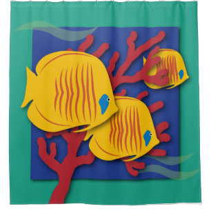 Cortina Para Box Peixes Tropicais