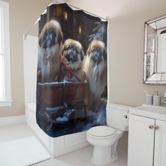 Cortina Para Box Pekingese Christmas Fesason Season (In Situ)