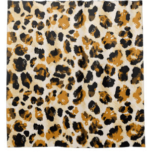 Cortina Para Box Pele-leopardo de aquarela, gradiente de coloração
