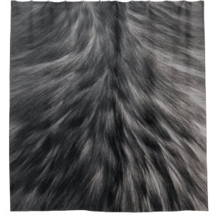 Cortina Para Box Peles Impressão,, Cinza Negra, Cabelo de Animais