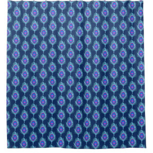 Cortina Para Box Penas, Marinhos e Pastel Azul