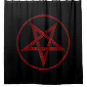 Cortina Para Box Pentagrama do diabo vermelho