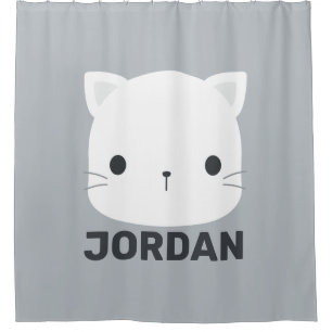 Cortina Para Box Pequeno Gato Bonito com Nome Personalizado