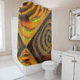 Cortina Para Box Pequeno mosaico amarelado transversal e deformado