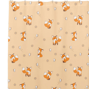Cortina Para Box Pequeno Pêssego De Raposa Bonita