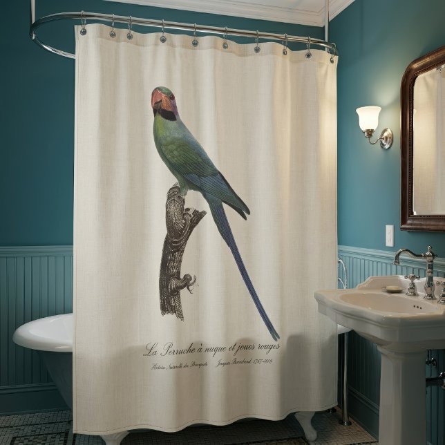 Cortina Para Box Periquito-de-cauda-longa, Psittacula Longicauda (Long-Tailed Parakeet, Psittacula Longicauda. Shower Curtain)
