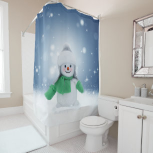 Cortina Para Box Personagem adorável de boneco de neve de Natal do