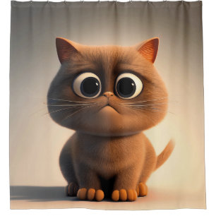 Cortina Para Box personagem de desenho animado de um gato fofo