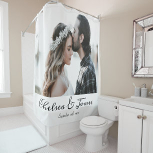 Cortina Para Box Personalização de Fotografia de Caligrafia Elegant