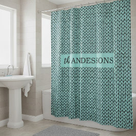 Cortina Para Box Personalized Knit Pattern Shower Curtain