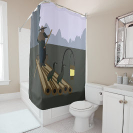 Cortina Para Box Pesca com corvos-marinhos