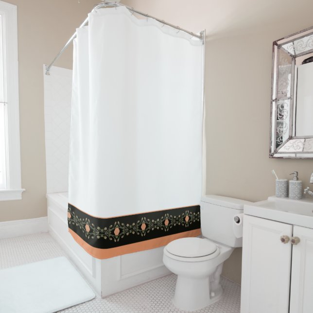 Cortina Para Box Pêssego Branco E Verde (In Situ)