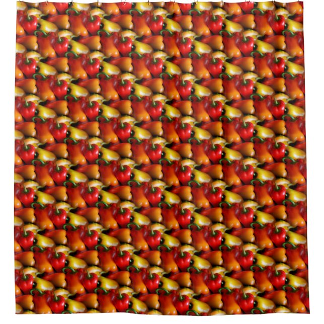 Cortina Para Box Pimentos vermelhos e amarelos (Frente)
