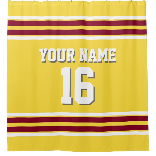 Cortina Para Box Pineapple Yellow Burgundy Strips Sports Jersey (Frente)