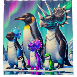 Cortina Para Box Pinguins e Dinossauros