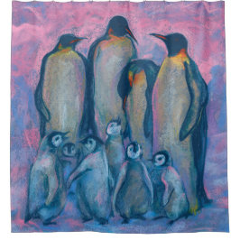 Cortina Para Box Pinguins Imperadores Aves Antárticas Pintura De An