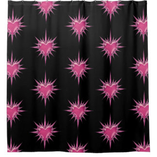 Cortina Para Box Pink Barbed Heart Cybersigilism Shower Curtain