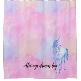 Cortina Para Box Pink Watercolor Púrpura Unicórnio