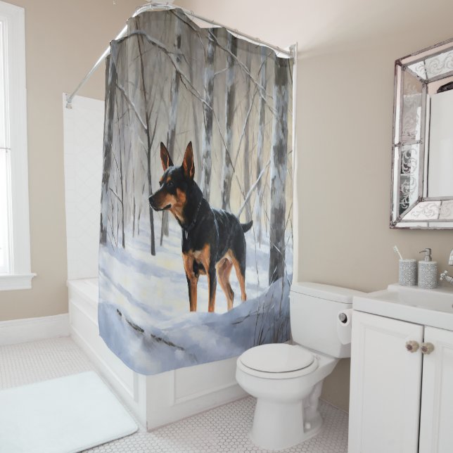 Cortina Para Box Pinscher Miniatura Deixe Nevar Natal (In Situ)