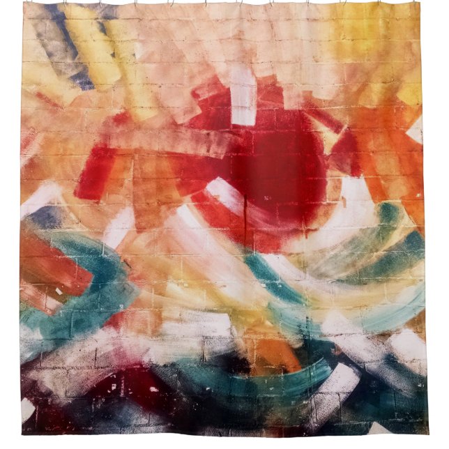 Cortina Para Box pintura abstrato (Frente)