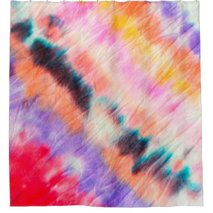 Cortina Para Box Pintura Azul Suja. Tie Dye Texture. Roxo B