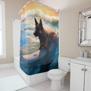 Cortina Para Box Pintura Belga de Surfe em Praia
