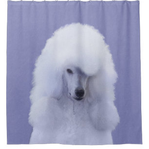 Cortina Para Box Pintura Branca de Poodle Padrão - Arte Cão Origi