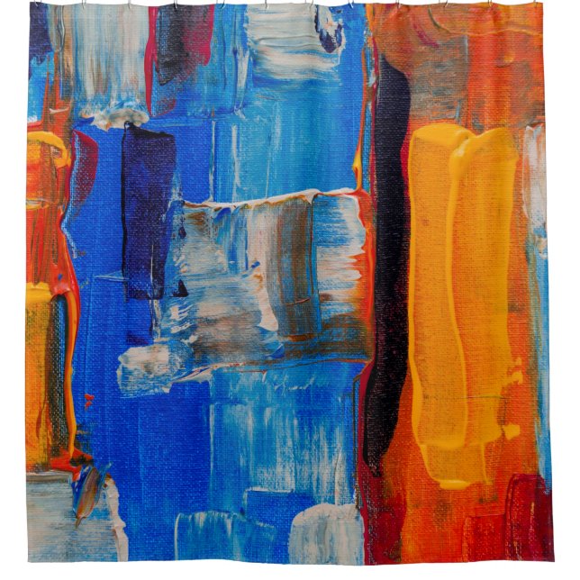 Cortina Para Box Pintura de abstrato a cores ordenadas (Frente)