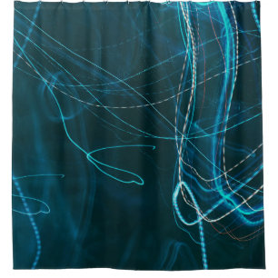 Cortina Para Box Pintura de abstrato preto e azul
