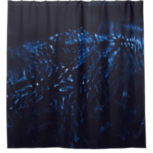Cortina Para Box Pintura de abstrato preto e azul