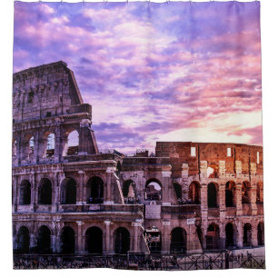 Cortina Para Box Pintura de Coliseu em Roma no pôr do sol