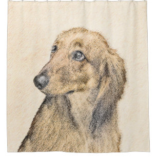 Cortina Para Box Pintura de Dachshund (Longhaired) - Arte de Cão O