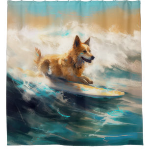 Cortina Para Box Pintura de Navegação em Praia do Lapphund, Finland