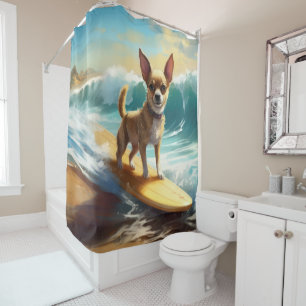 Cortina Para Box Pintura de surfe na praia de Chihuahua