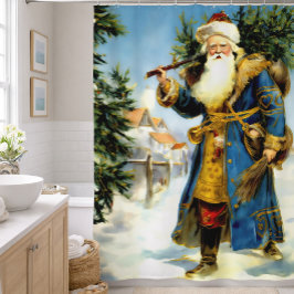 Cortina Para Box Pintura do Papai Noel Vintage