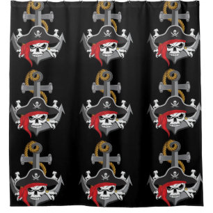 Cortina Para Box Pirata - Âncora do crânio
