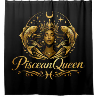 Cortina Para Box Piscean Queen Face Shower Curtain