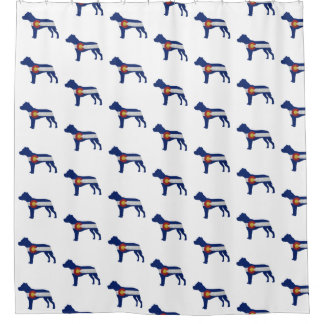Cortina Para Box Pitbull Dog Breed Silhouette Colorado Flag