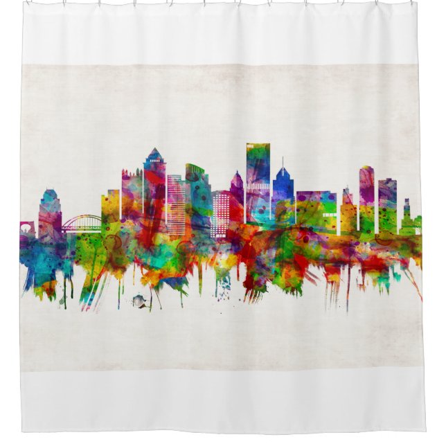 Cortina Para Box Pittsburgh Pensilvânia Skyline (Frente)