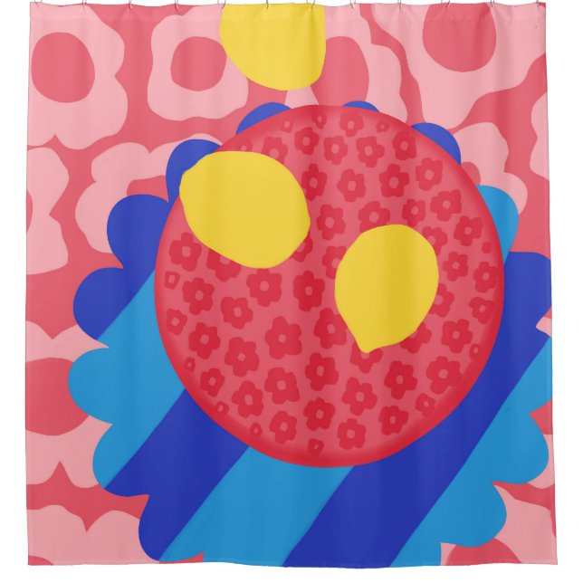 Cortina Para Box Placa de Flor de Limão (Frente)