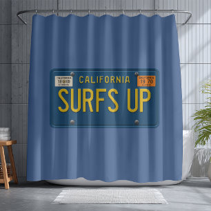 Cortina Para Box Placa de Licença Retro Surfs Up 1969 Califórnia Su