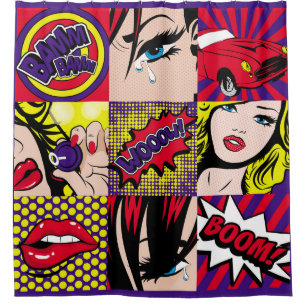 Cortina Para Box Placa de pop para ilustração, arte,pop,bela,cômica