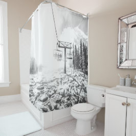 Cortina Para Box Pó na Colina // Preto e Branco