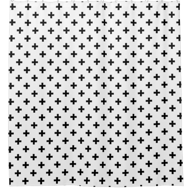 Cortina Para Box Polka preto cruza em branco (Frente)