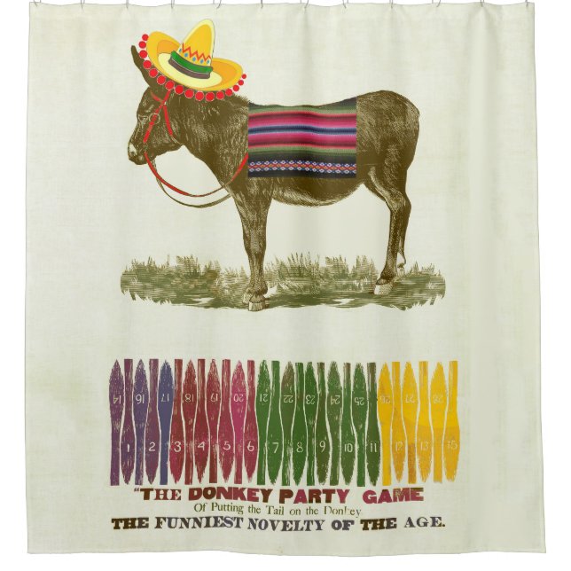 Cortina Para Box Ponha a cauda no burro (Frente)