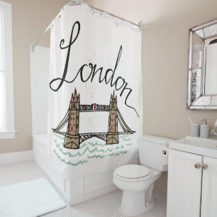 Cortina Para Box Ponte indicada por letras de Londres da mão